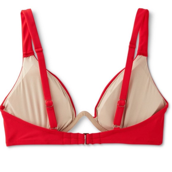 Shade & Shore Underwire Bikini Top & Ruffle High Leg Cheeky Bottom - Red - Picture 5 of 10